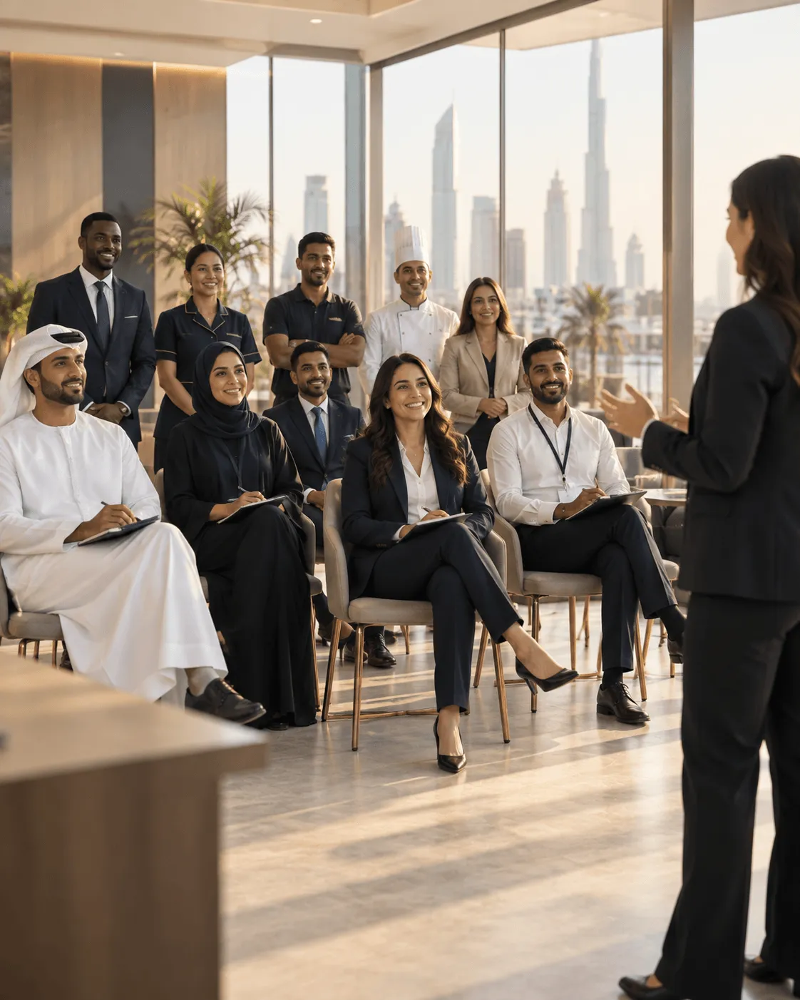 A large new-hire cohort at an onboarding session